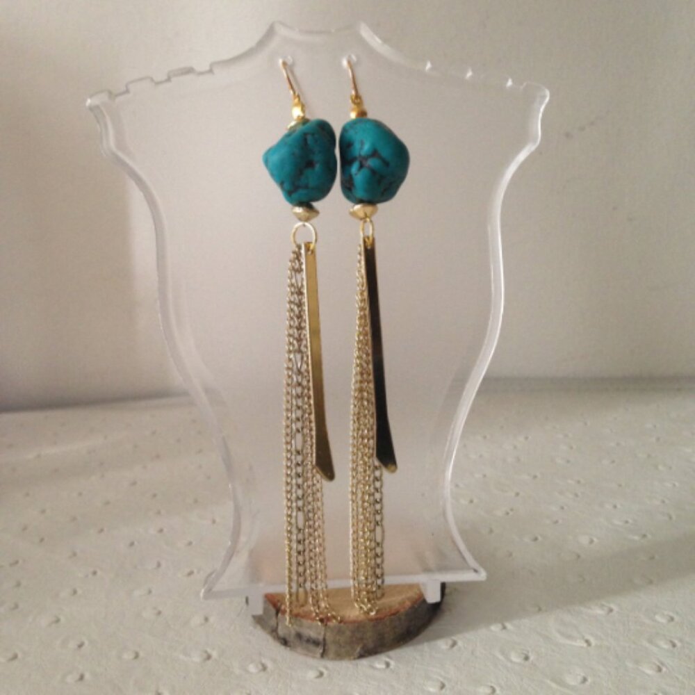 NEW Turquoise Howlite earrings - Picture 2 of 7